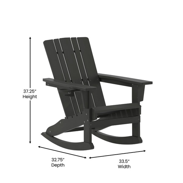 Commercial AllWeather Rocking Adirondack Chair with Swiveling Cupholder
