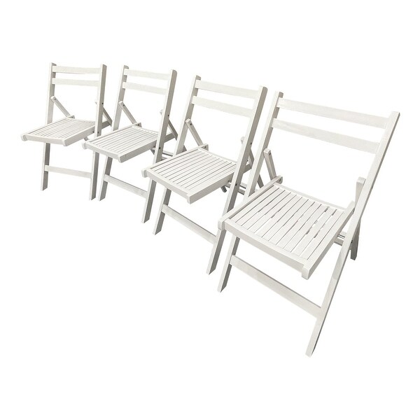 Furniture Slatted Wood Folding Special Event Chair ,Set of 4