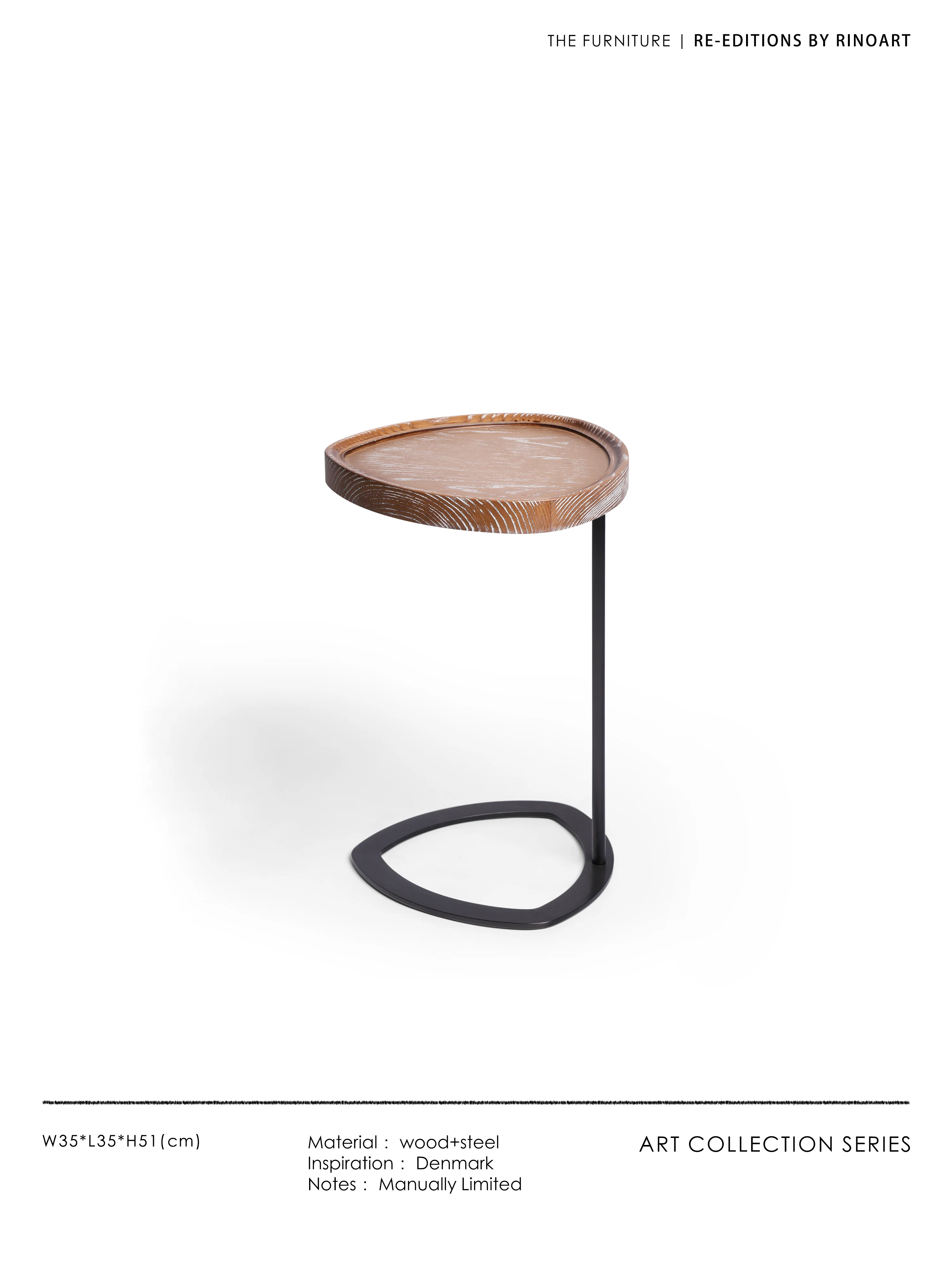 YA035 - Danish Vintage Pine Side Table- Solid Wood Sofa Side Table, Living Room Storage, Bedside Small Coffee Table