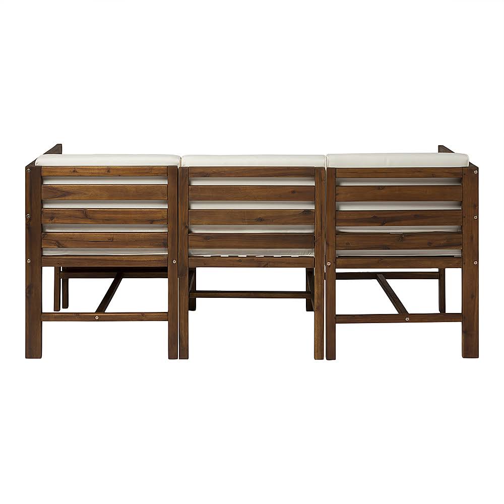 Walker Edison - Harbor 4-Piece Acacia Wood Patio Sectional - Dark Brown
