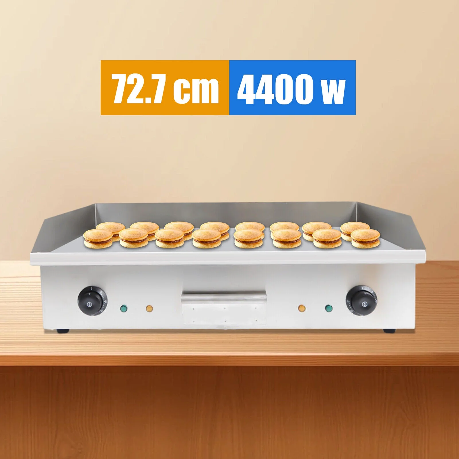 Miumaeov 29inch Commercial Electric Countertop Griddle Stainless Steel Flat Top Grill BBQ Hot Plate 50°C to 300°C Adjustable 4400W 110V