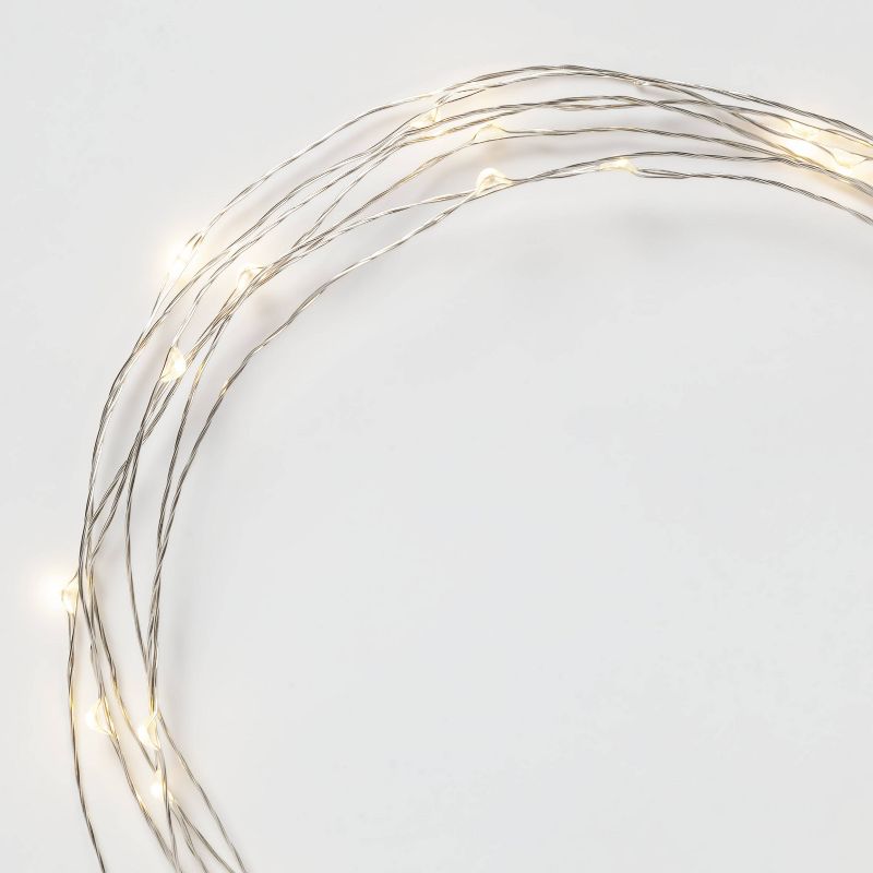 90ct Extended LED Fairy Light Silver - Room Essentials™12" Cord, USB & Battery Powered, Indoor Use, Timer Function