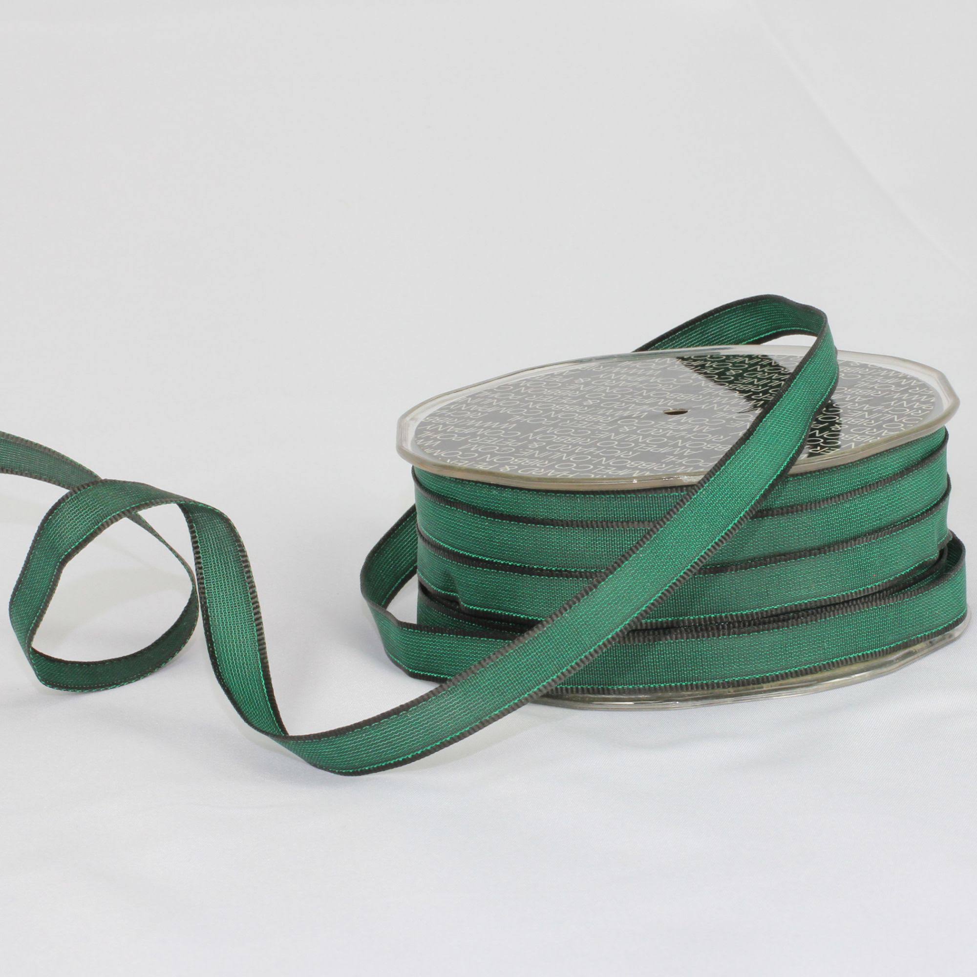 Hunter Green French Wired Craft Ribbon 0.25x22 x 108 Yards