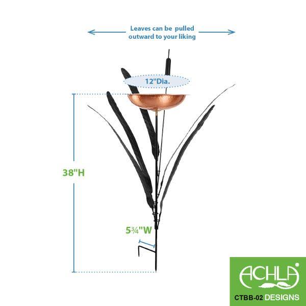 Achla Double Cattail Birdbath