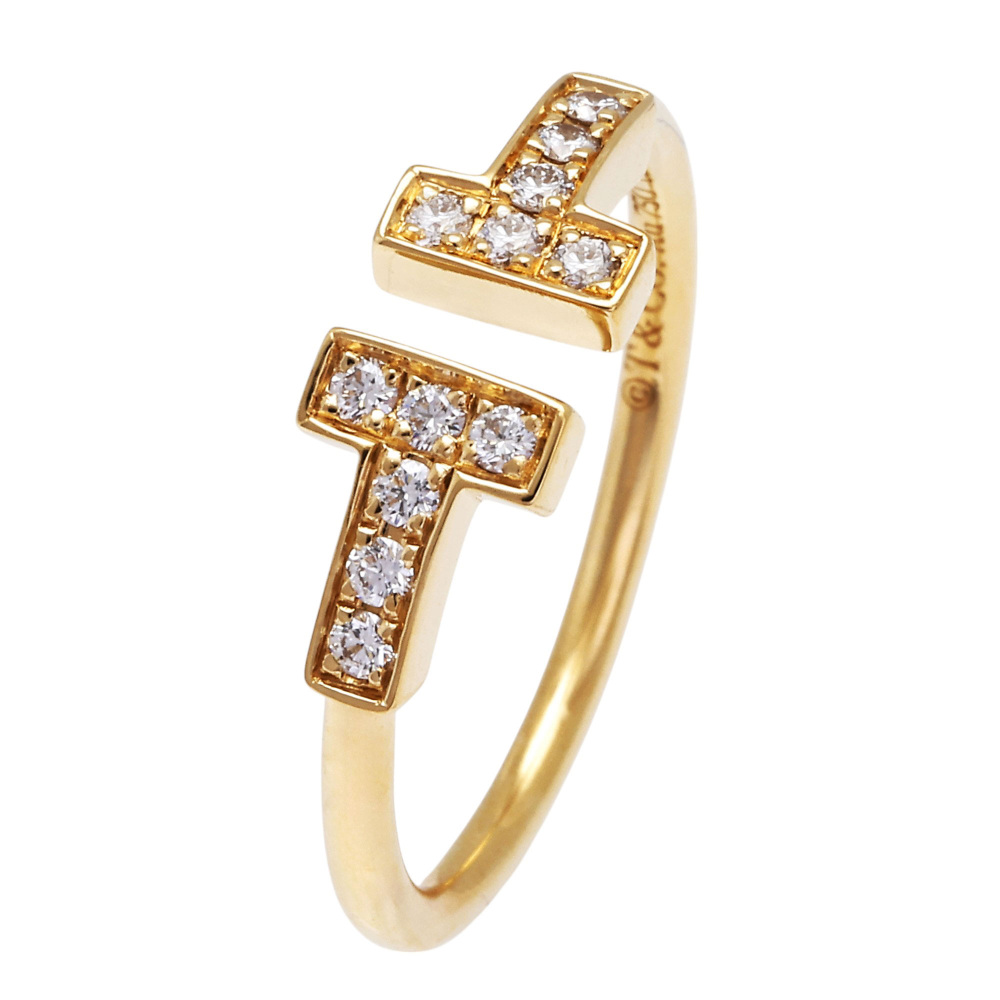 Tiffany & Co. Tiffany T Diamond Wire Ring 18K Yellow Gold 60147104