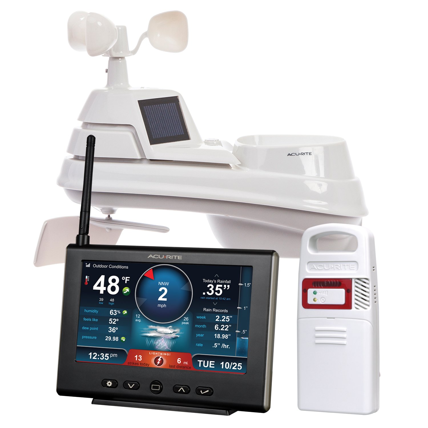 2026 AcuRite 01024M Pro Weather Station with HD Display, Lightning Detector, Rain, Wind, Temperature and Humidity