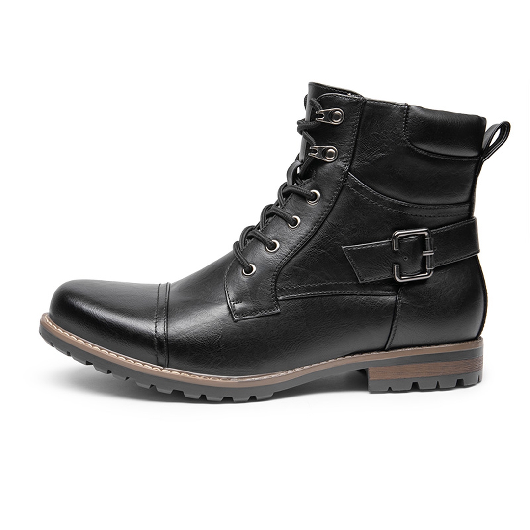 Men's Cap-Toe Motorcycle Combat Boots