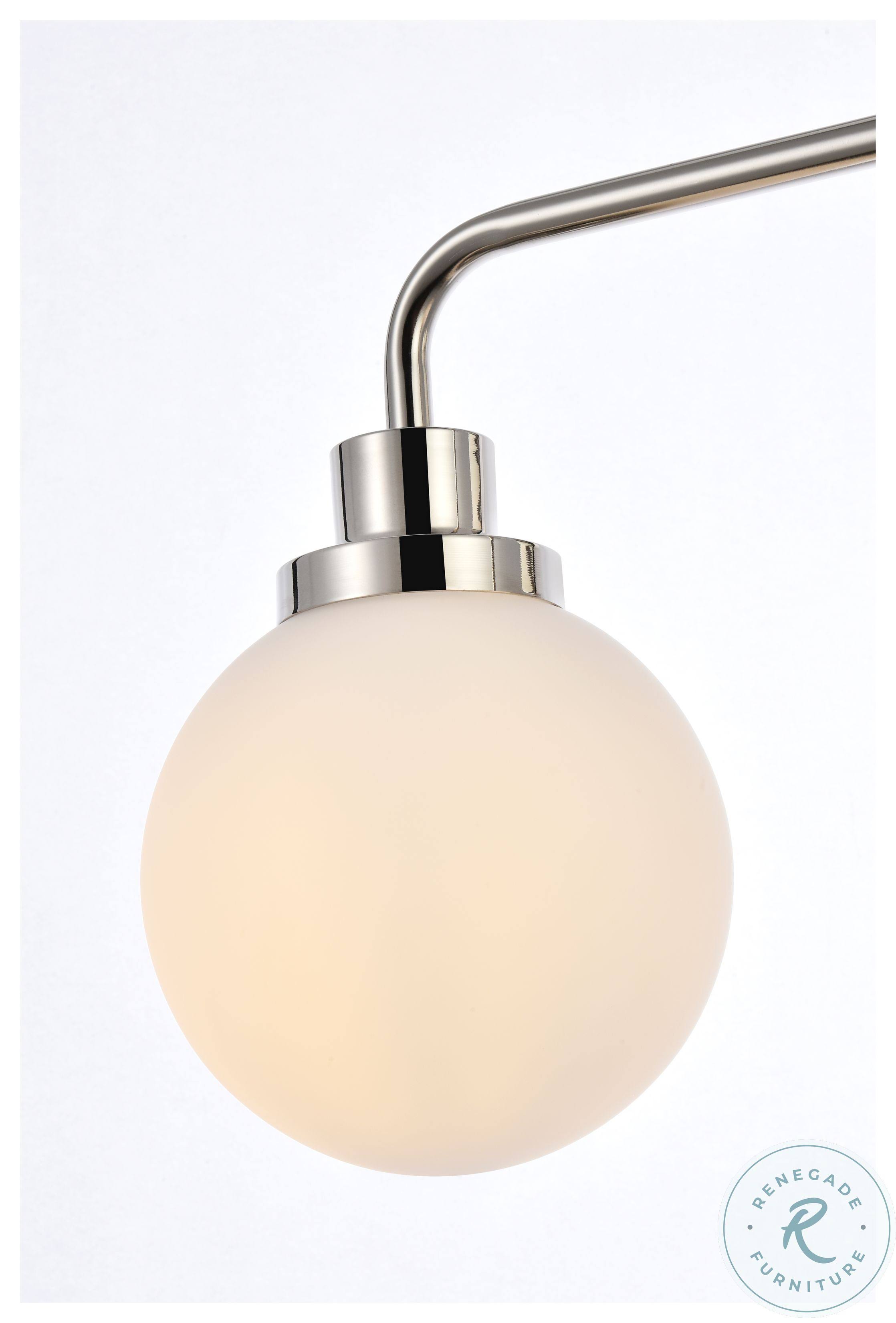Elegant Hanson 2 Lights Bath Sconce in Polished Nickel with Frosted Shade LD7032W19PN
