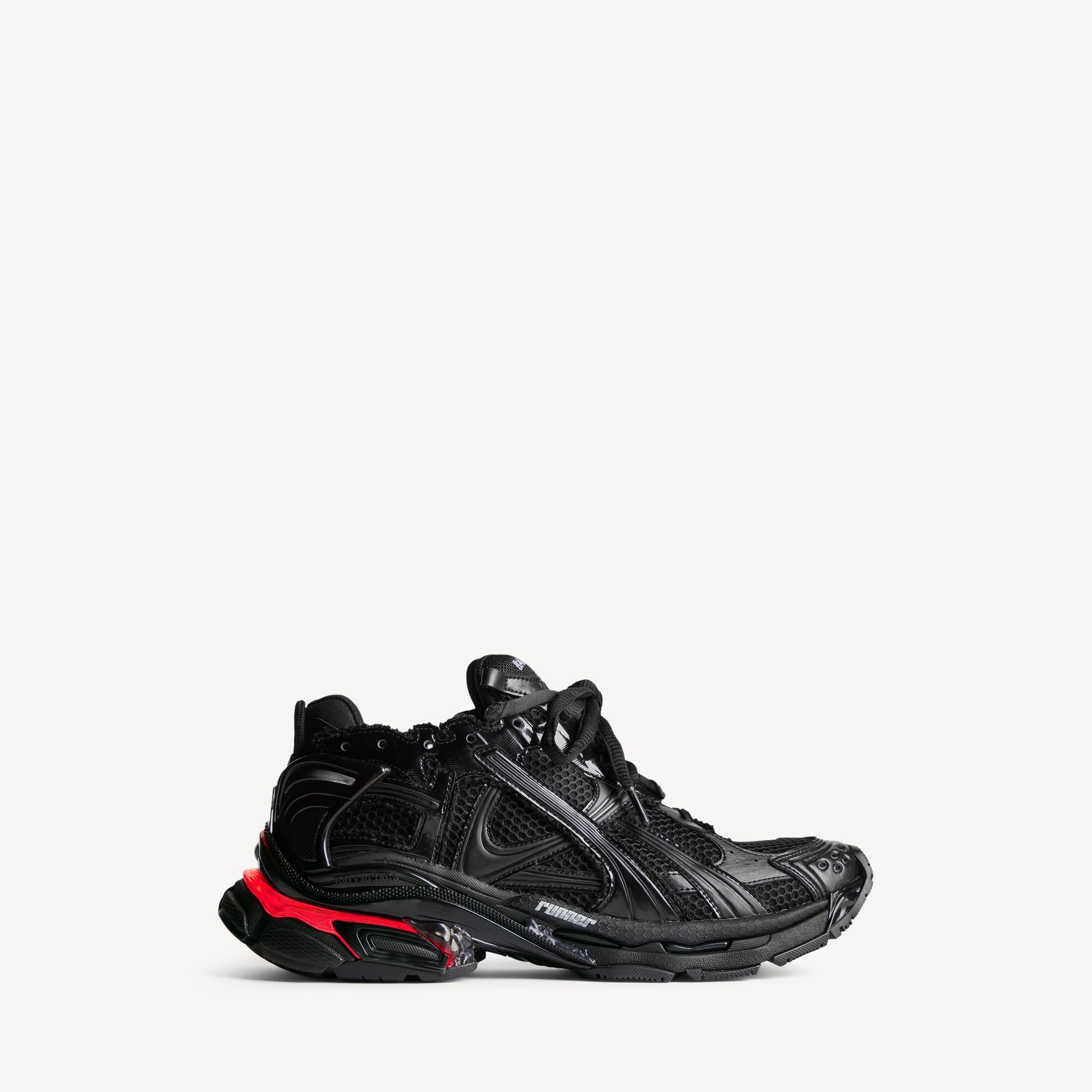MEN'S RUNNER LED SNEAKER IN BLACK Runner LED Sneaker in black polyurethane and polyester
