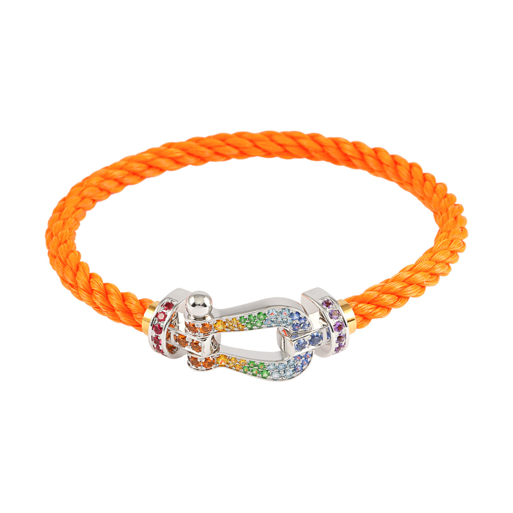 FRED Force 10 Lm Colored Stones Bracelet 18K White Gold & 18K Yellow Gold 0B0155-6B0170