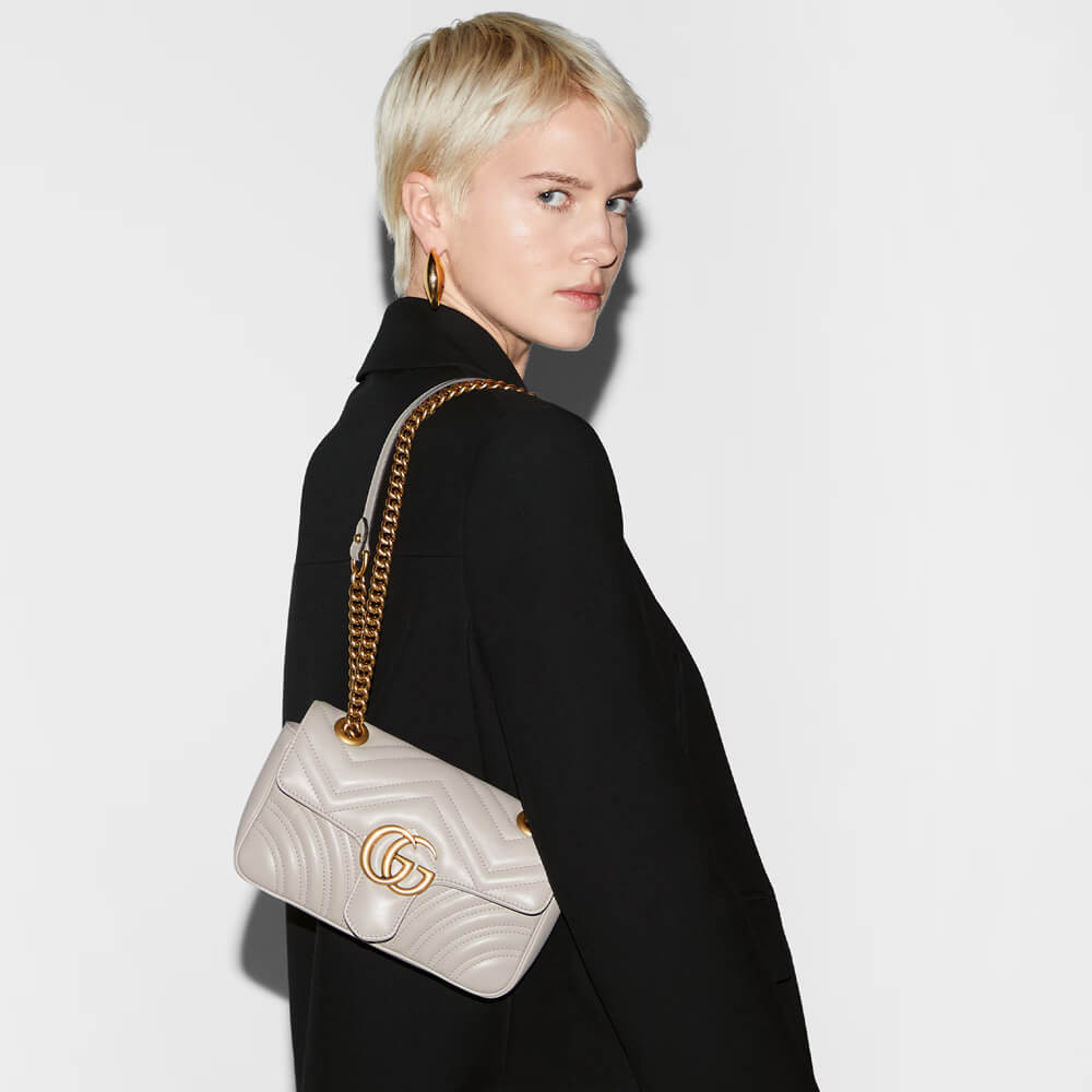 Gucci GG Marmont Matelasse Mini Bag Light Grey