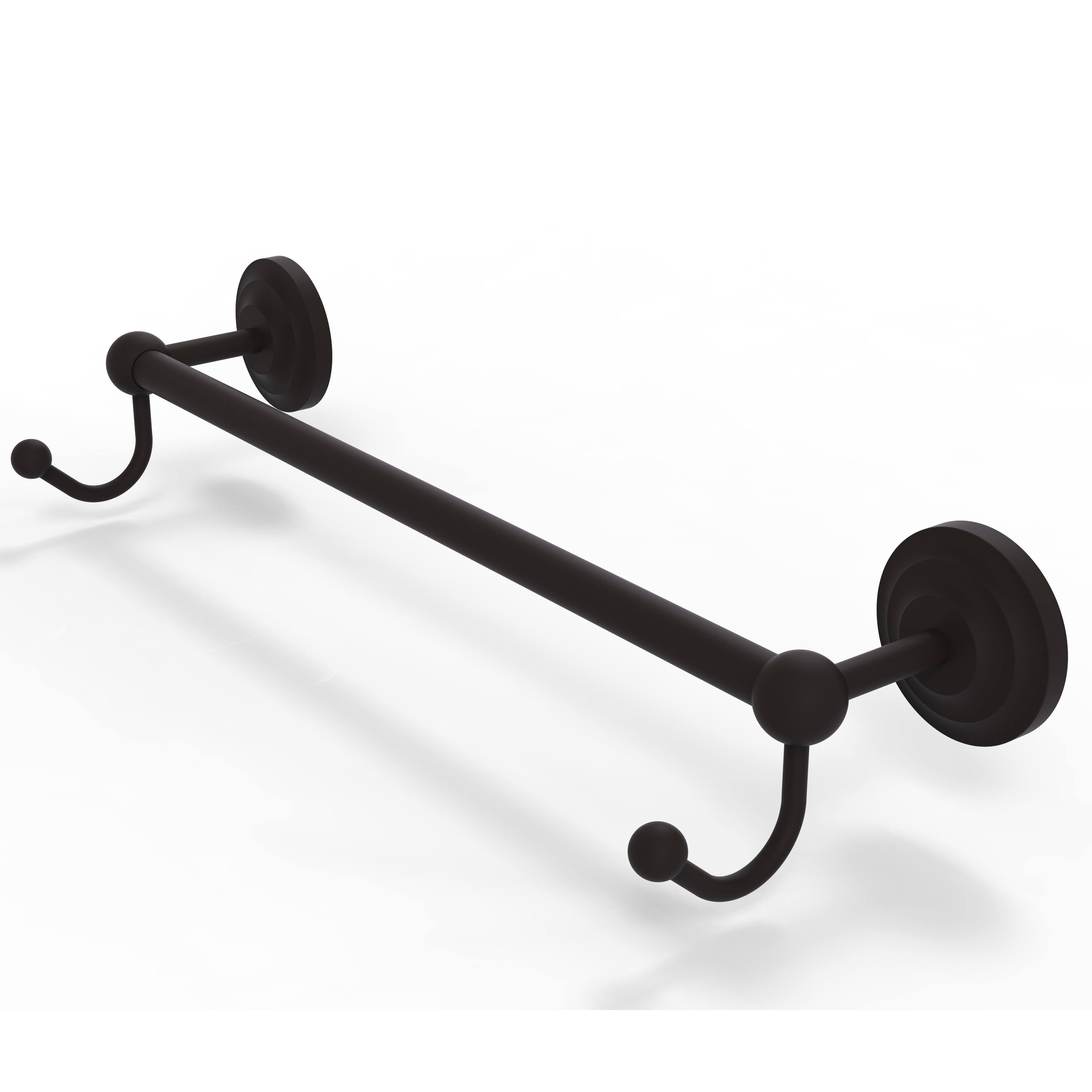 Allied Brass Prestige Que New Collection 30 inch Towel Bar with Integrated Hooks - Satin Nickel