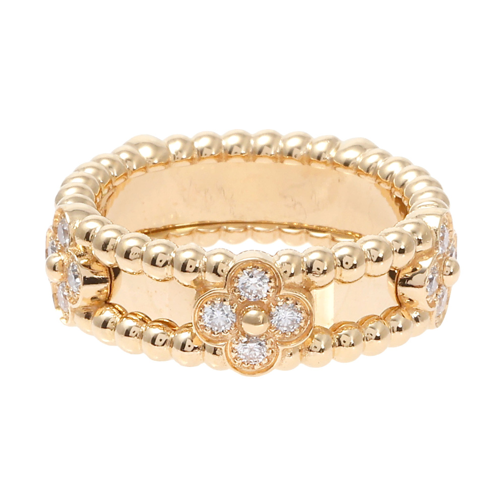 Van Cleef & Arpels Perlet Sweet Clover Ring 18K Yellow Gold Diamond VCARP6MM