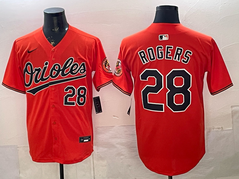 Men's Baltimore Orioles Trey Rogers #28 Orange Alternate Limited Player Jersey