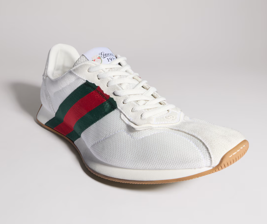 Men's Gucci Tempo sneaker white mesh and suede