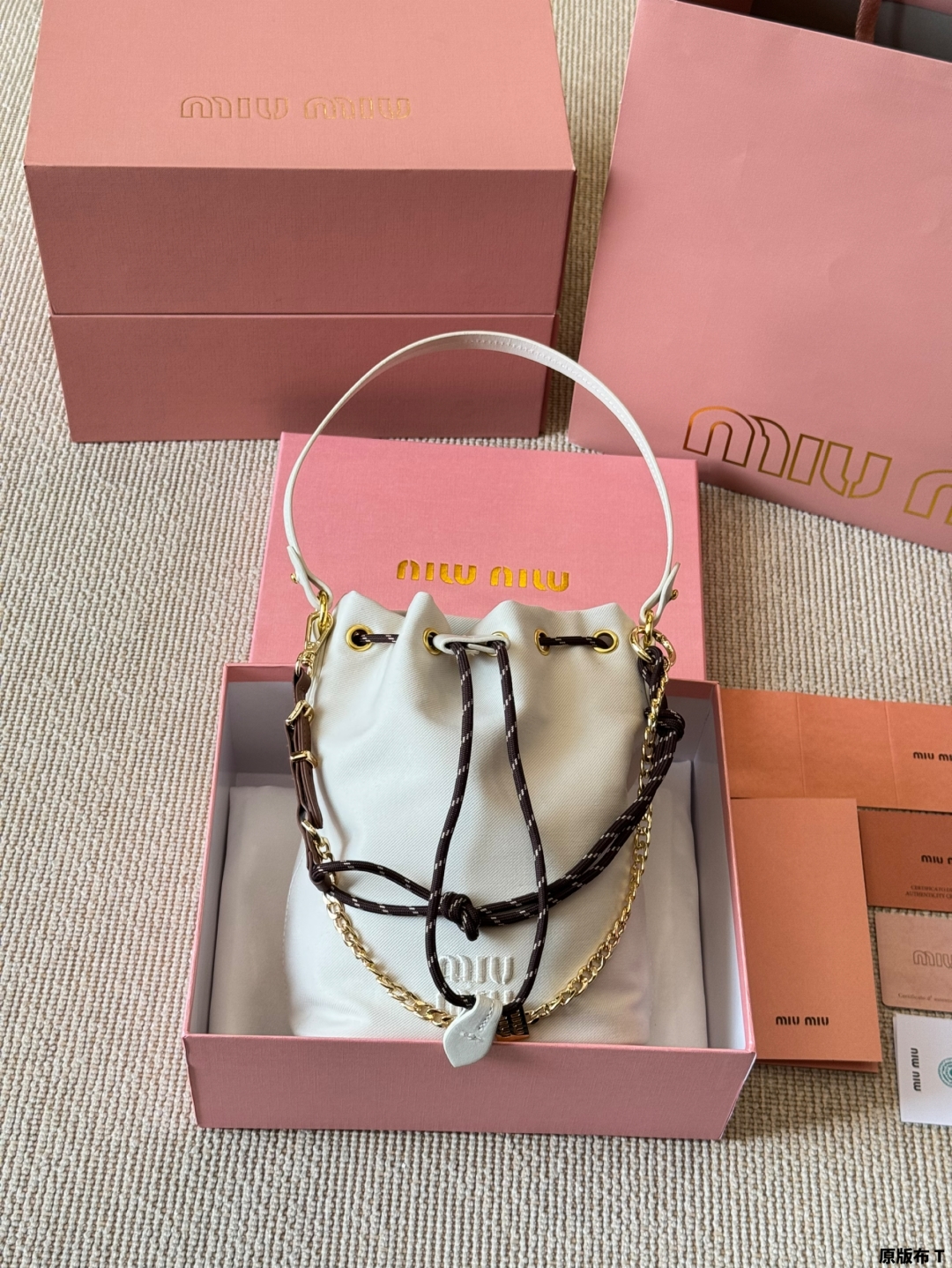 Miu Miu Canvas Bucket Bag - cnluxepick