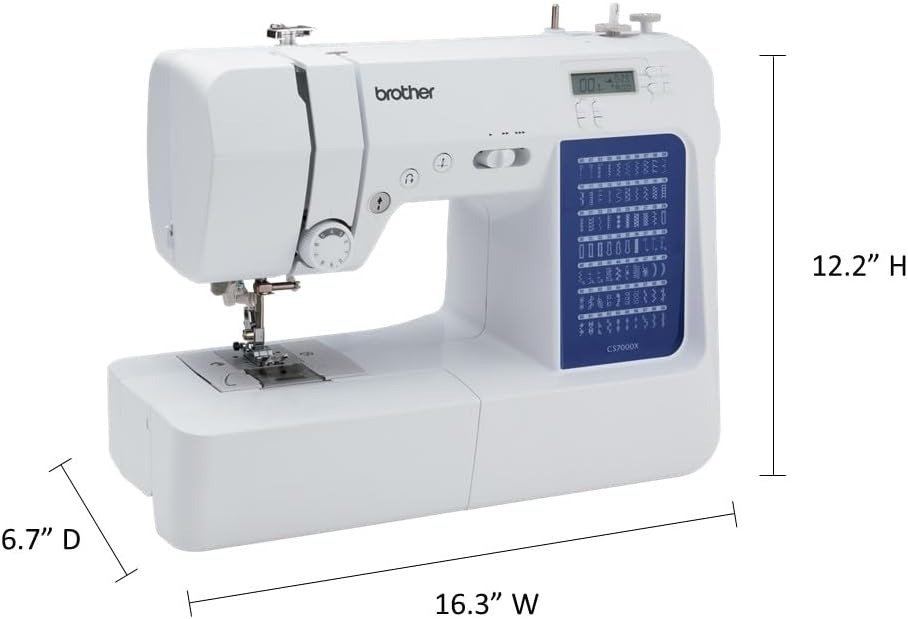 Computerized Sewing and Quilting Machine, 70 Built-in Stitches, LCD Display, Wide Table, 10 Included Feet, White