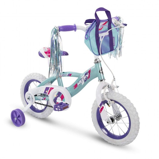 Glimmer 12″ Age 3-5 Kids Bike Bicycle with Training Wheels, Sea Crystal