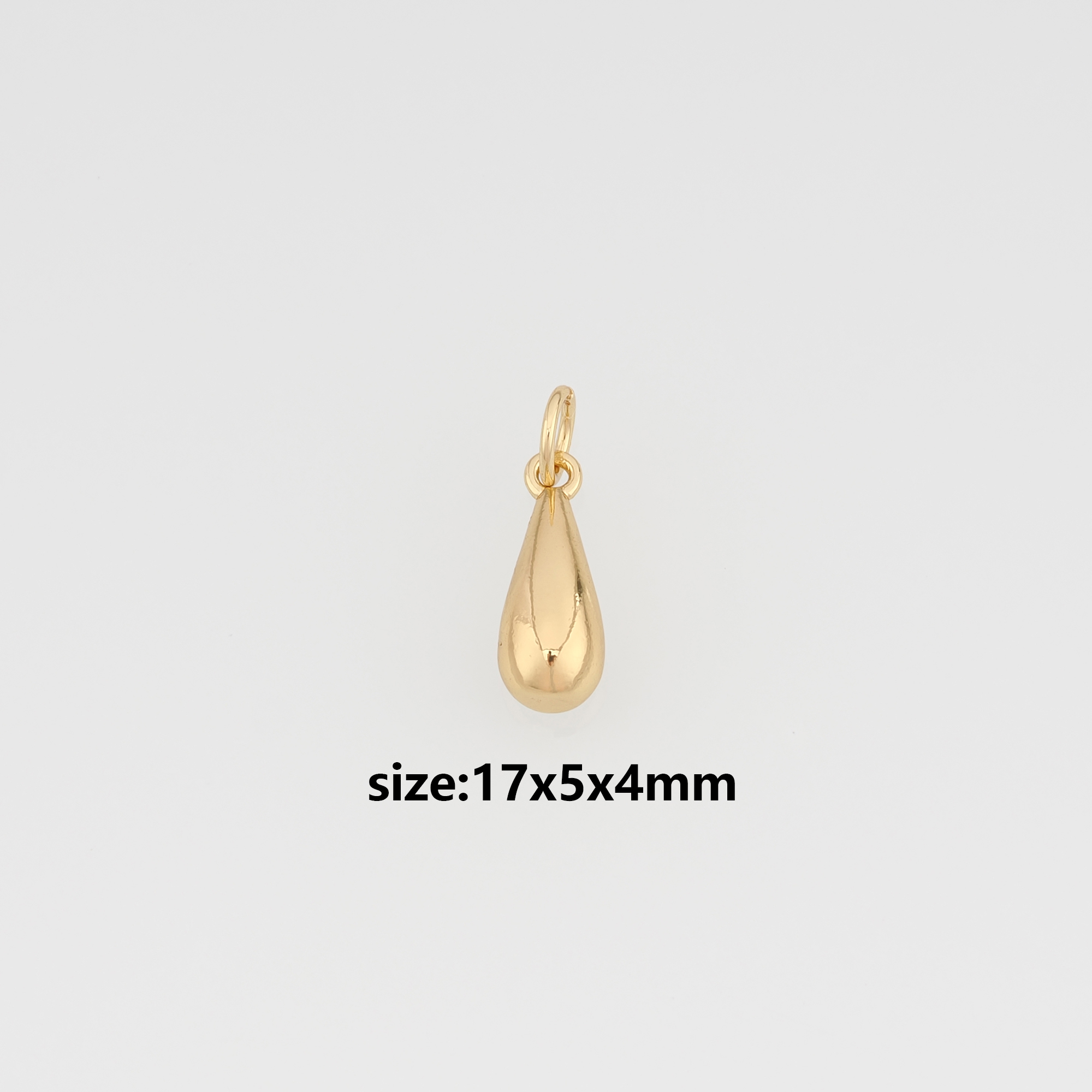 18K Gold Filled Teardrop Pendant,Teardrop Charm Earrings Necklace for DIY Jewelry Making Supply