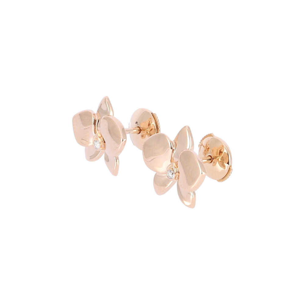 Cartier Caresdor Kidepal 2P Diamond Earrings 18K Rose Gold B8033100
