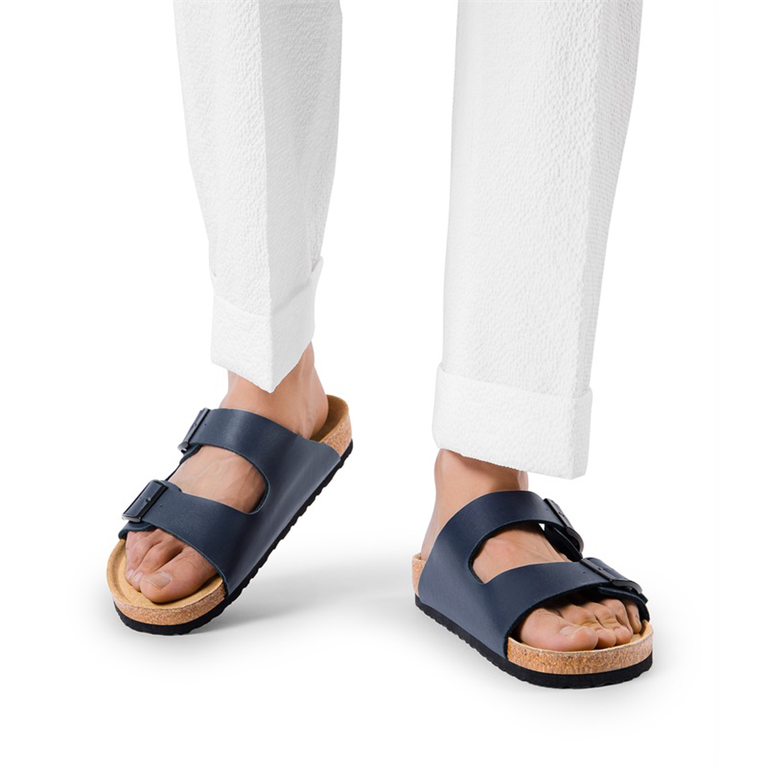 Men's Cork Double Strap Slide Sandals