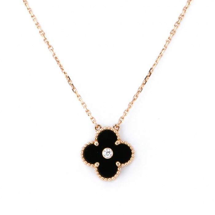 Van Cleef & Arpels Vintage Alhambra 2016 Christmas Limited Necklace 18K Rose Gold