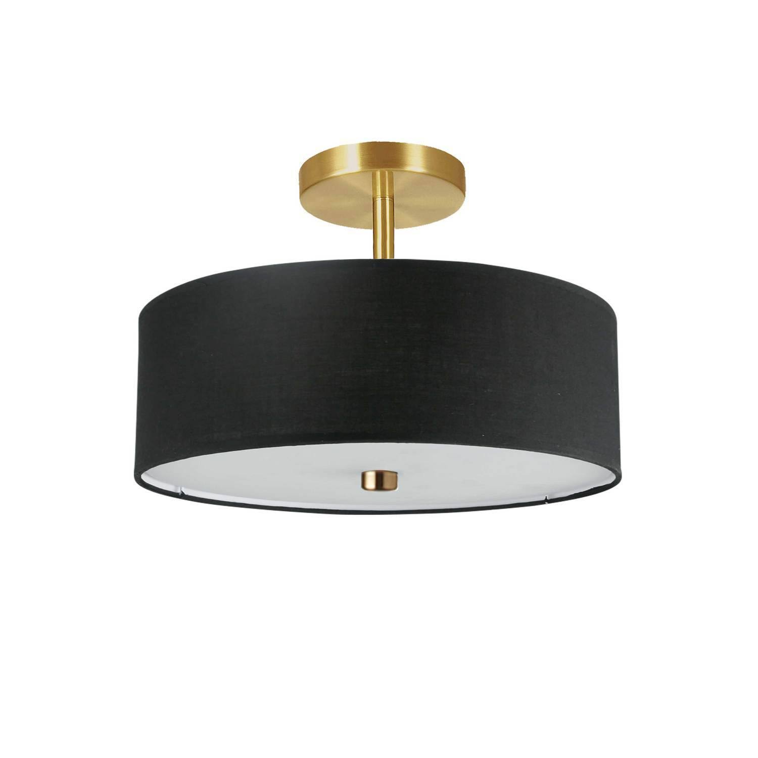 Dainolite 571-143SF-SC-BK Everly - 3 Light Semi-Flush Mount Black