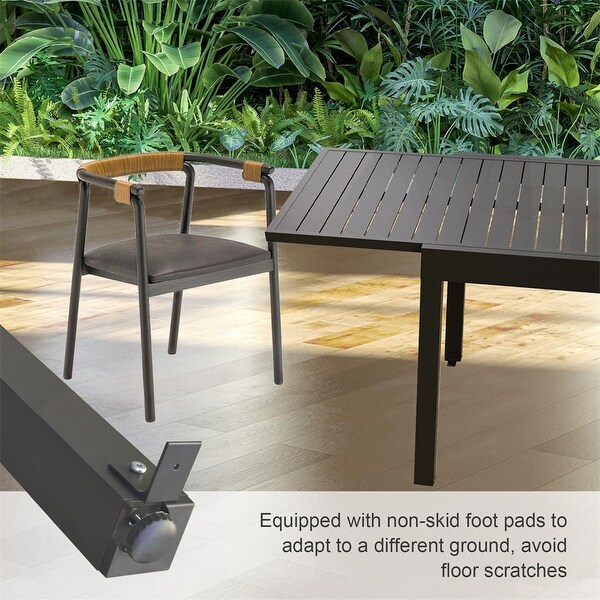Aluminum Patio Extendable Dining Table,Adjustable Patio Dining Table
