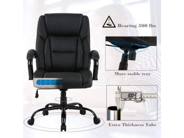 Bestmassage Big and Tall Office Chair 500lbs Cheap Desk Chair Ergonomic Computer Chair High Back PU Executive Chair with Lumbar