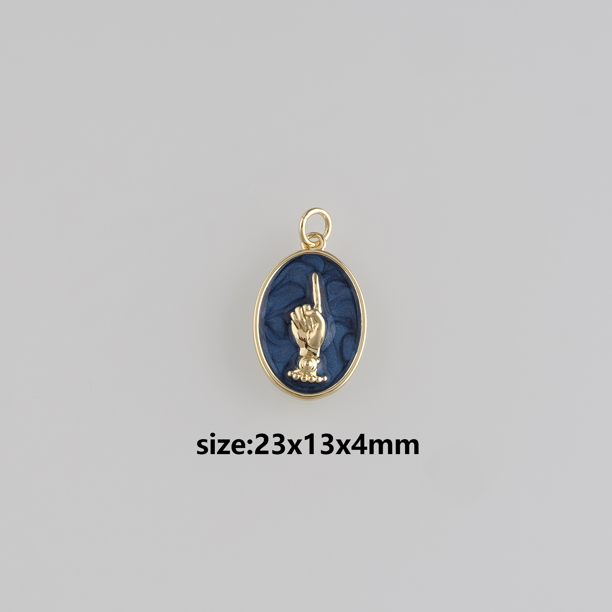 18K Gold Filled Hand Pendant,Enamel Gesture Charm Earrings Necklace for DIY Jewelry Making Supply