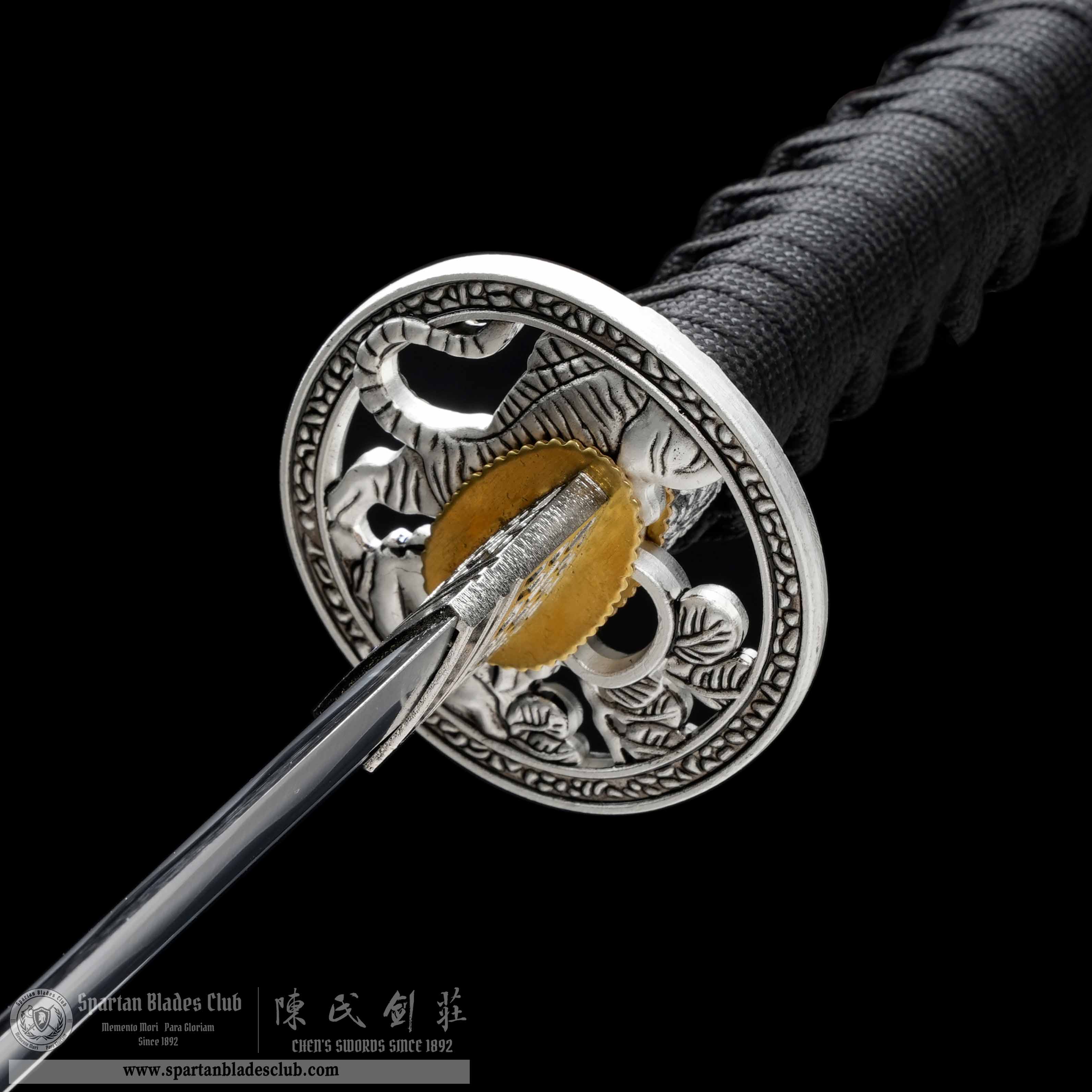 HY161 | Byakko | Tanto | Carbon Steel | T10 Steel Clay-tempered | Real Hamon | Tiger | Black | Battle-Ready | Full-tang | Spartan Blades Club | CHEN'S SWORDS 1892 - Spartan Blades Club - 陳氏劍莊1892