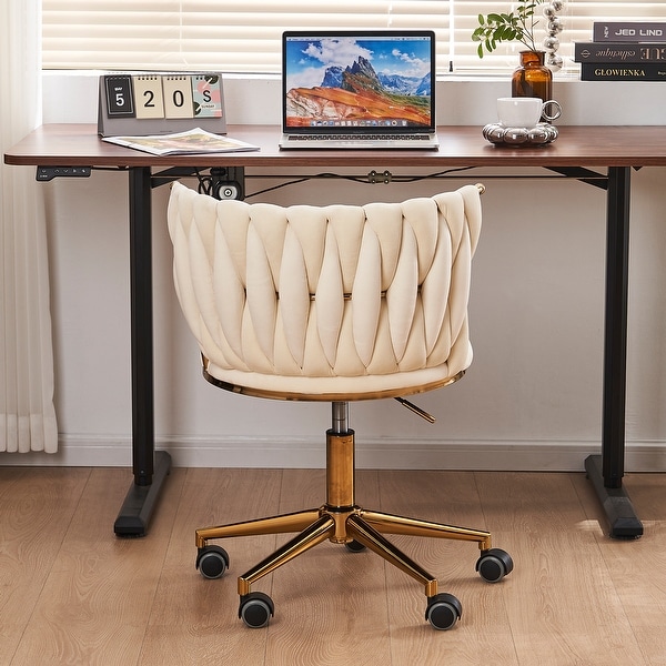 Office Desk Chair,Upholstered Home Office Desk Chairs with Adjustable Swivel Wheels