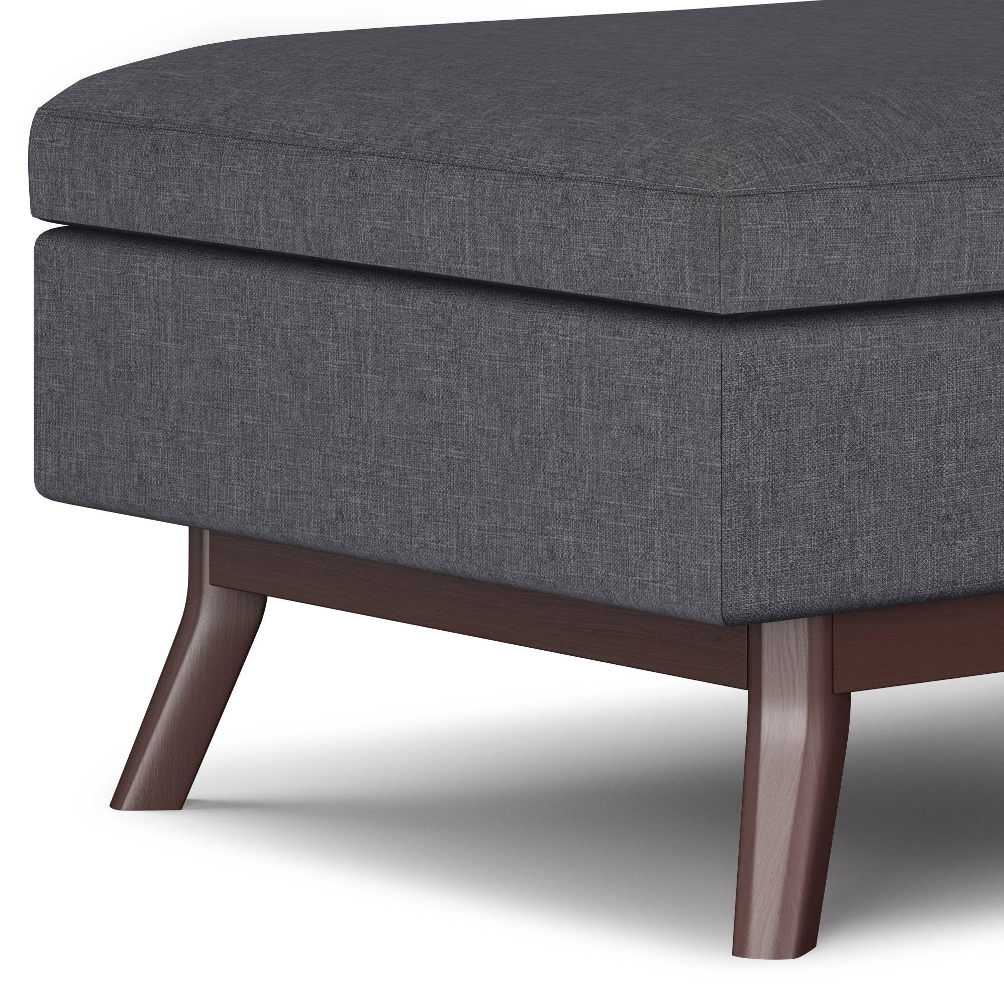 Wyndenhall Ethan Mid Century Modern Rectangle Table Ottoman - 34x22W x 26x22D x 18.5x22H - Natural