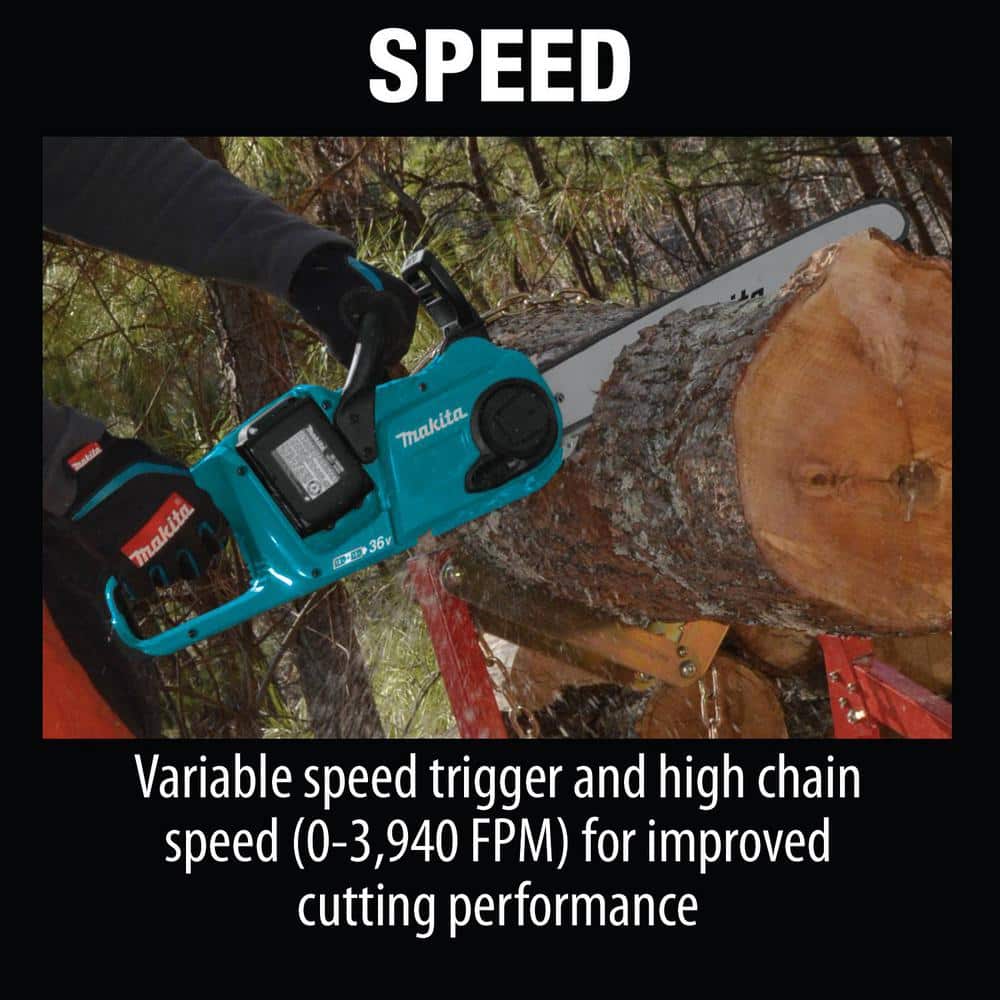 18-Volt X2 (36-Volt) LXT Lithium-Ion Brushless Battery 16 in. Chain Saw Kit with 4 Batteries (5.0 Ah) XCU04PT1