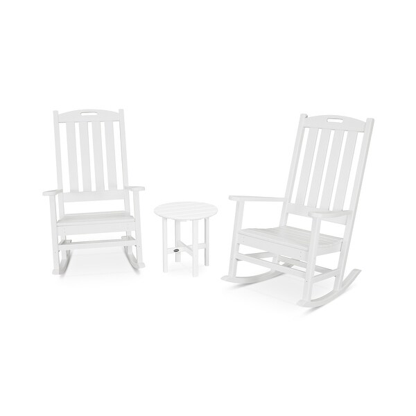 POLYWOOD Nautical 3Piece Porch Rocking Chair Set