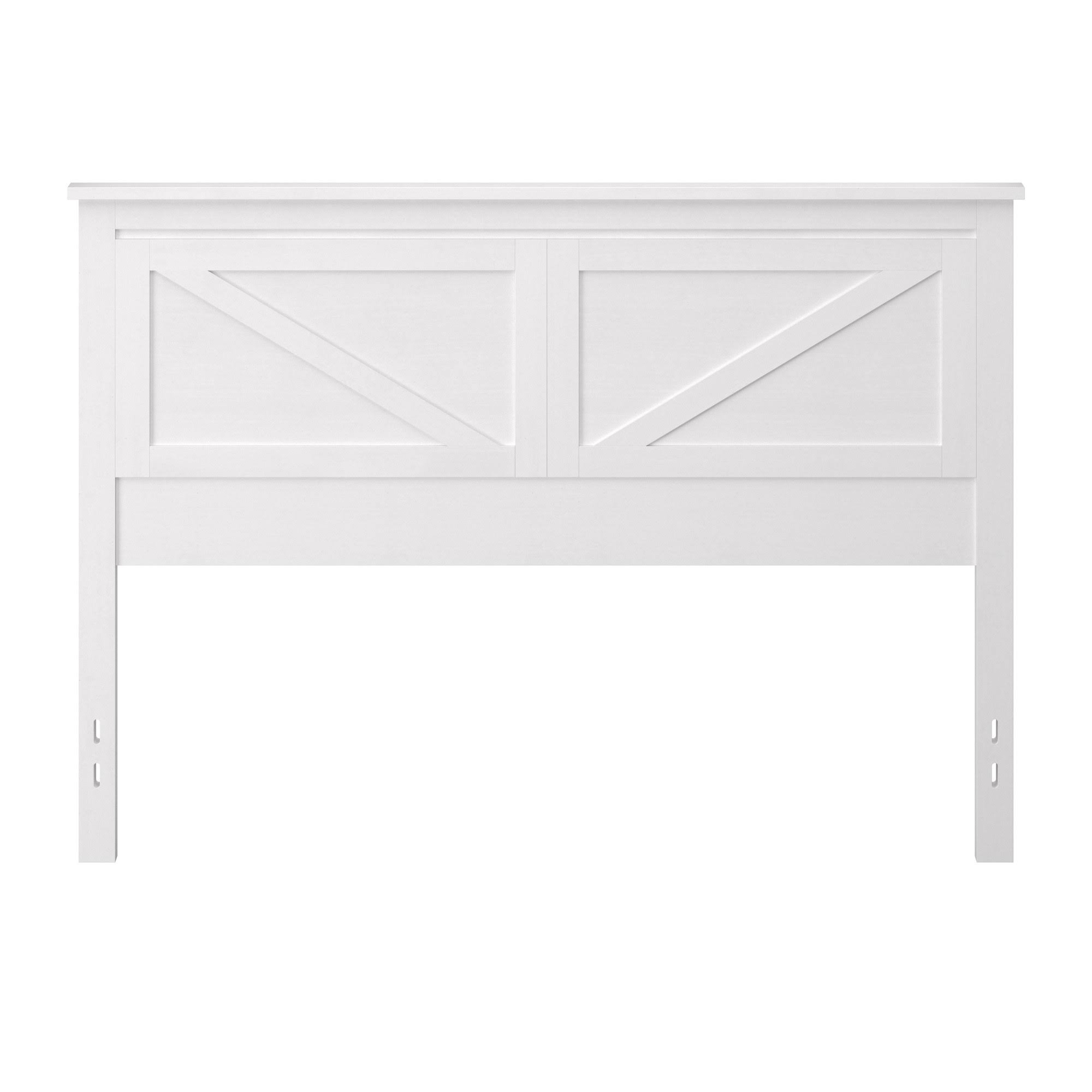 Farmhouse Style Wood Panel Headboard in Gloss White - Queen Size