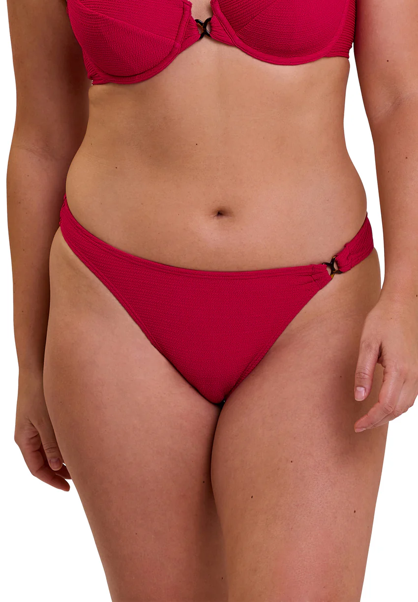 Slip de bain échancré Glamourous Textured Cerise
