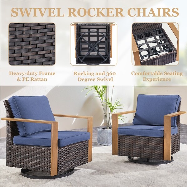 Patio Wicker Rocking Glider Chair