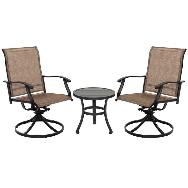 Nuu Garden Outdoor 3Piece Bistro Set,Textilene,PowderCoated Iron Frame