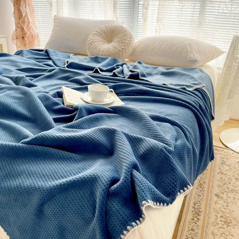 Milk Velvet Waffle Blanket C 150x200cm, Multifunctional, Hemmed Edges, GB18401-2010 B Safety