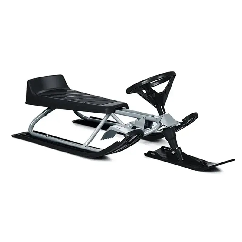 Snow Racer Twin-Brake Sled – Ski-Style Slider Board for Controlled Winter Fun