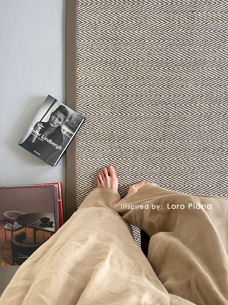 CP077 - Brazilian Natural Sisal Loro Piana Herringbone Hand-Woven Washable Living Room Four Seasons Carpet