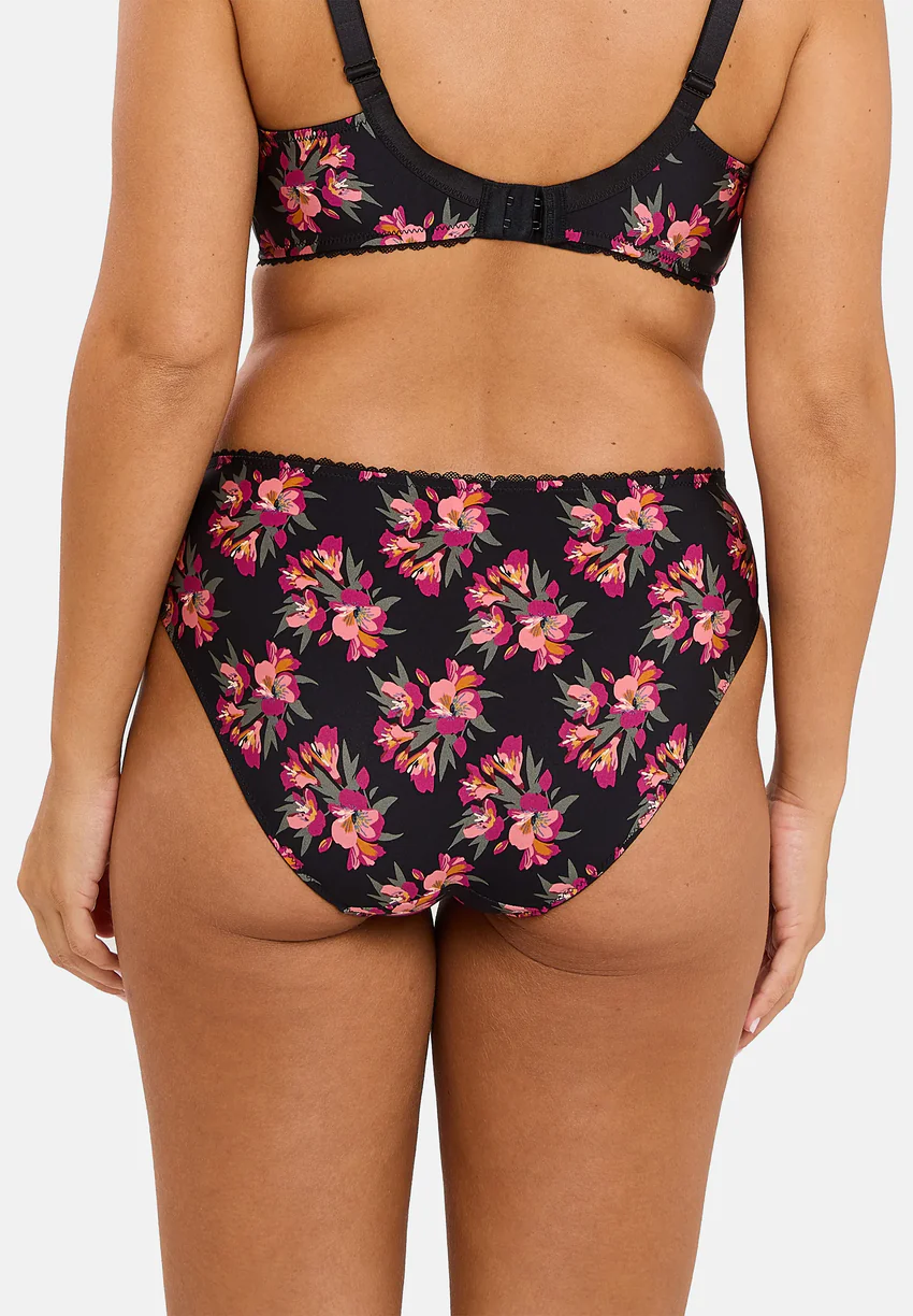 Slip Oriane Bouquets Noir & Rose