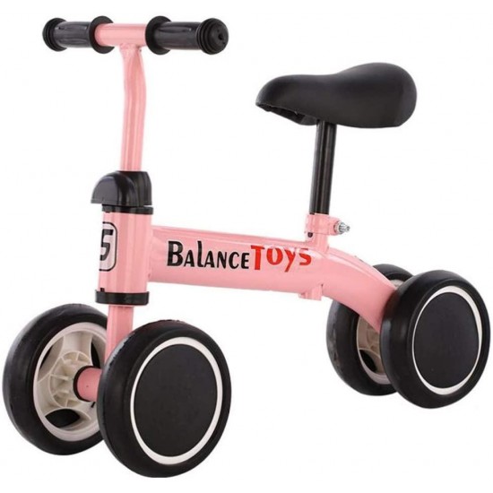 Kids Bike BMX Bike for Kids Boys Girls Bicycle Balance Bike, Baby Bicycle for 1-4 Year Old, Riding Toys,No Pedal Infant 4 Wheels Baby Walker First Birthday Gift Toddler Bike,Kids First Bike