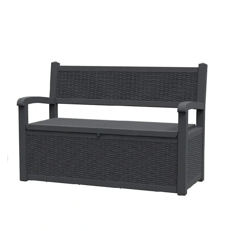 Weather-Resistant Rattan-Look Storage Bench – Lockable Compartment, 70-Gallon Capacity, 500-Lb Weight Limit