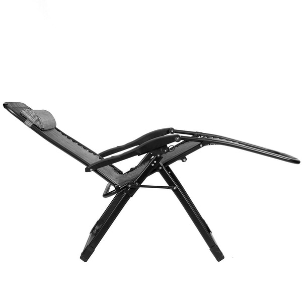 Gymax Folding Zero Gravity Lounge Chair Recliner w/ Cup Holder Tray
