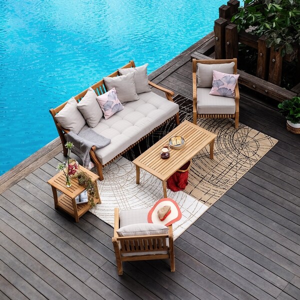 Cambridge Casual Chara 5piece Teak Patio Conversation Set