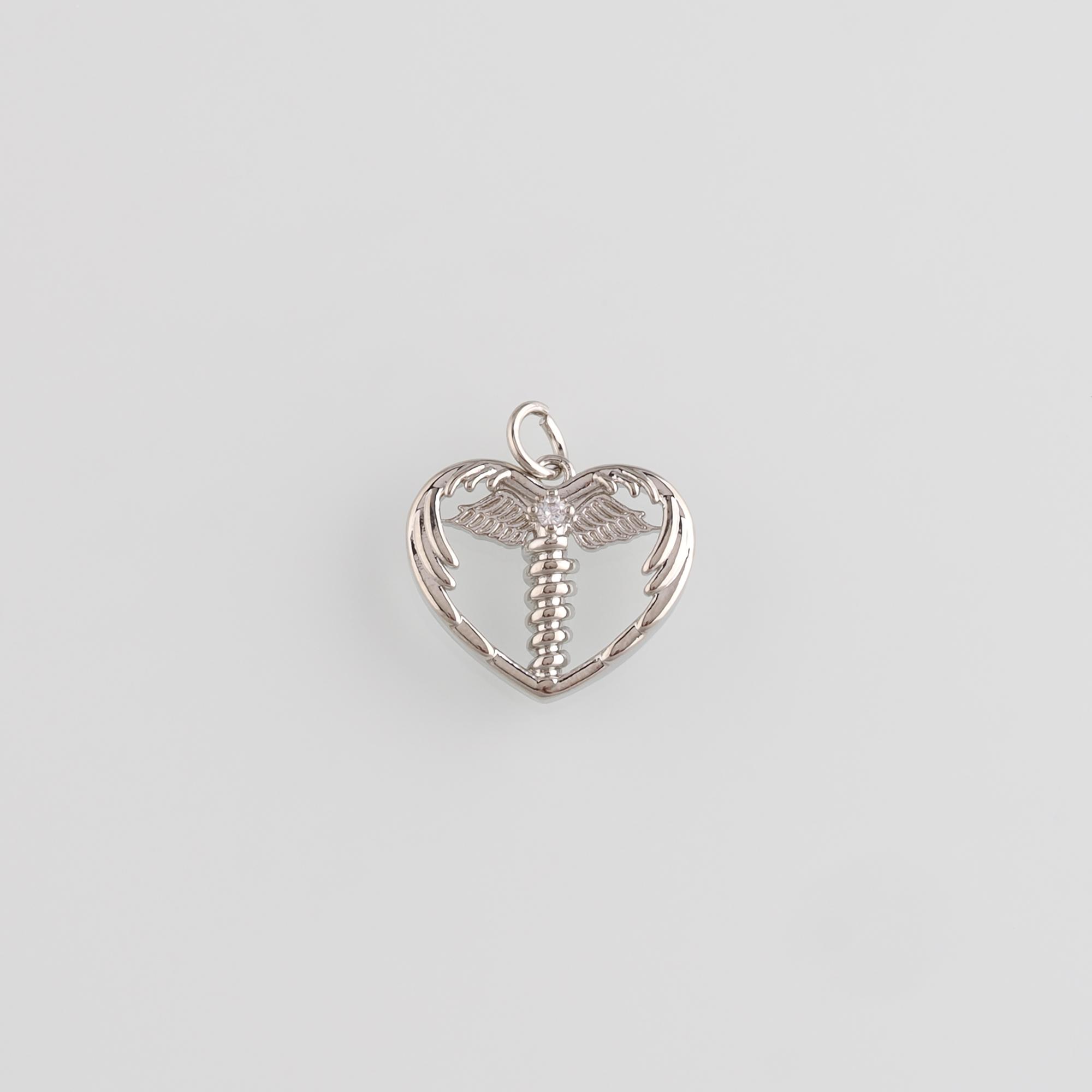 18K Gold Filled Heart Pendant,Heart Charm Earrings Necklace for DIY Jewelry Making Supply