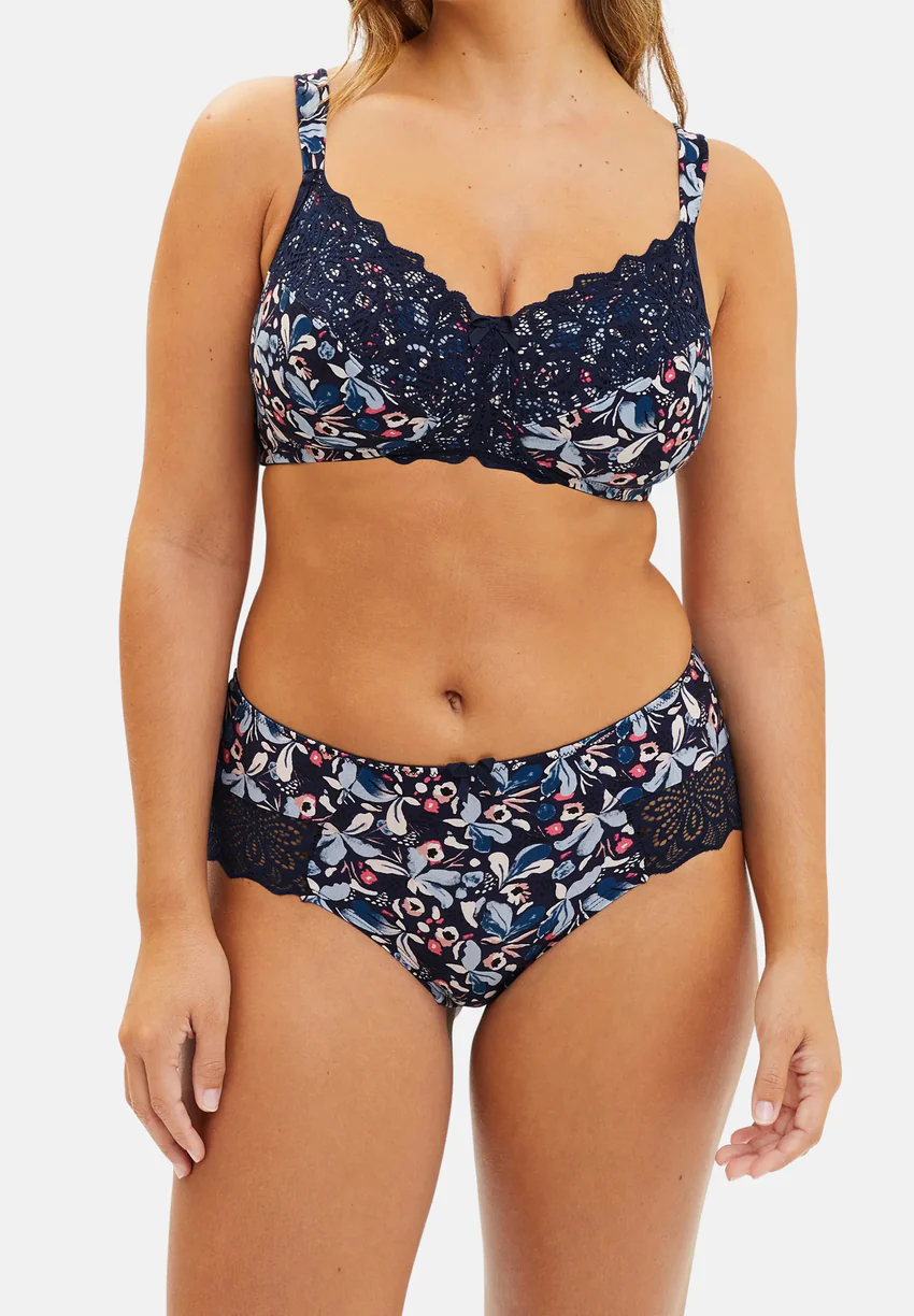 Soutien-gorge emboîtant Flora Imprimé Floral Bleu & Rose Pale