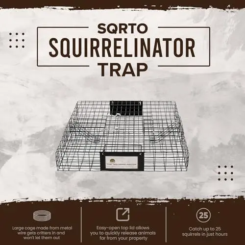 Rugged Ranch Squirrelinator – Dual-Door Live-Catch Squirrel Trap with Heavy-Duty Wire Construction
